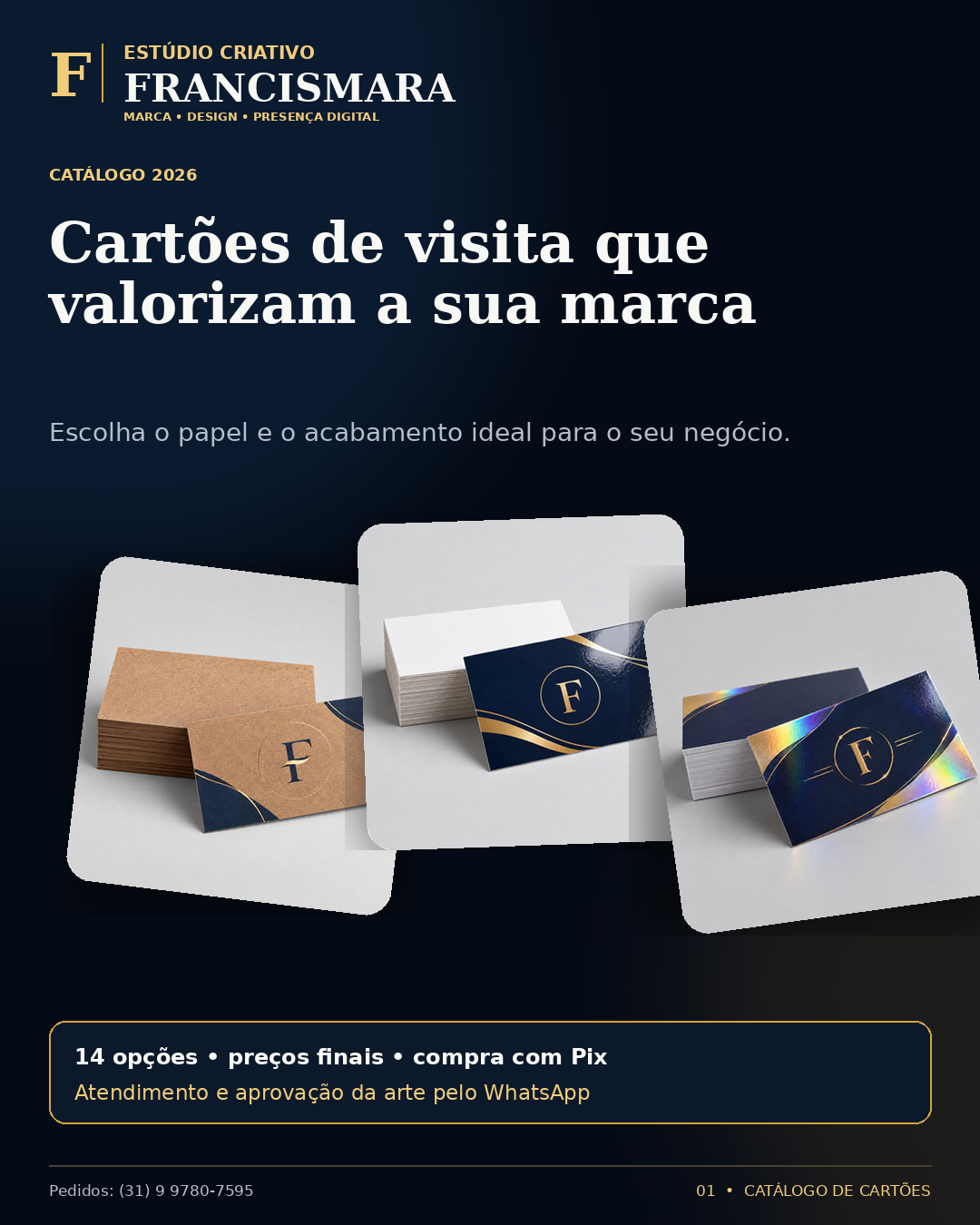 Capa do catálogo de cartões de visita