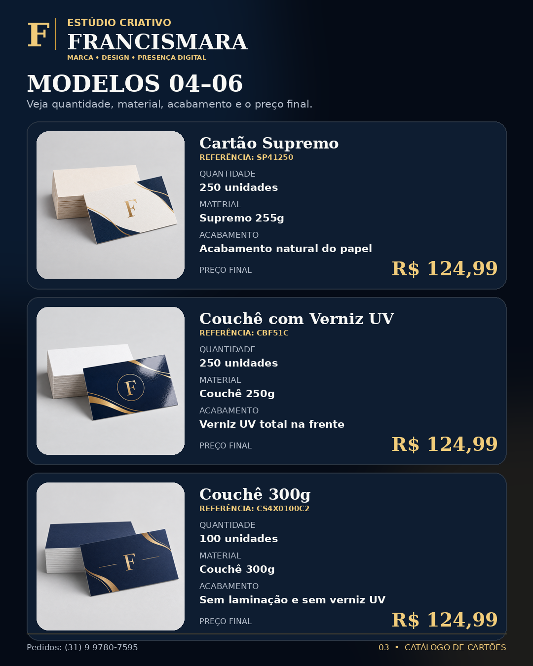 Cartões modelos 4 a 6